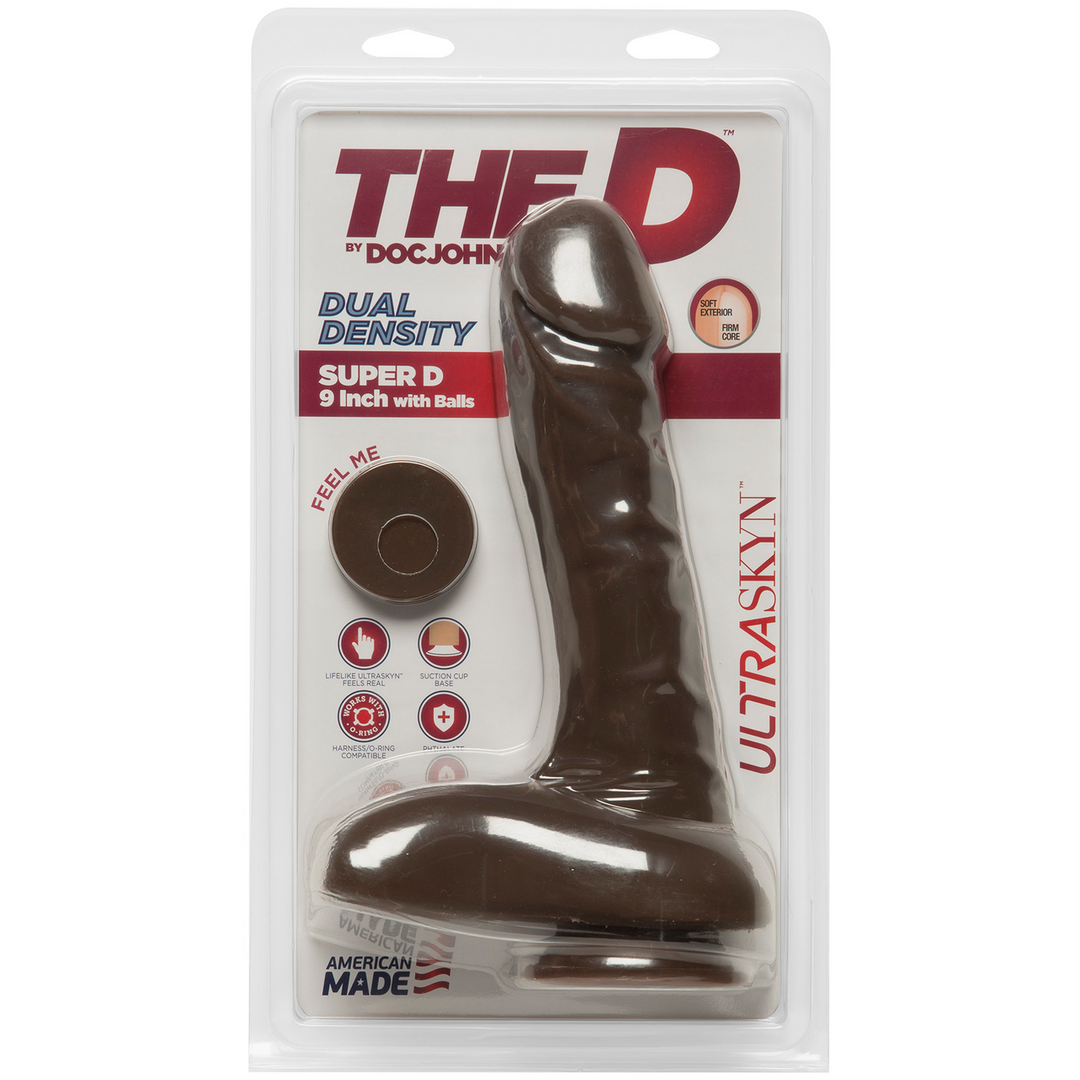 Dildo Super D realistisch mit Hoden Braun 17,8 x Ø 5,1 cm