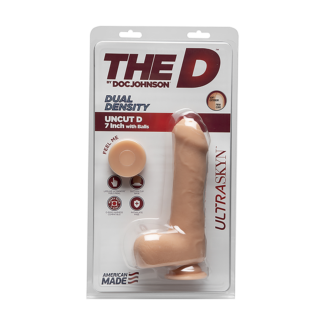 Dildo Uncut D realistisch mit Hoden Hautfarbe 14,2 x Ø 4,1 cm