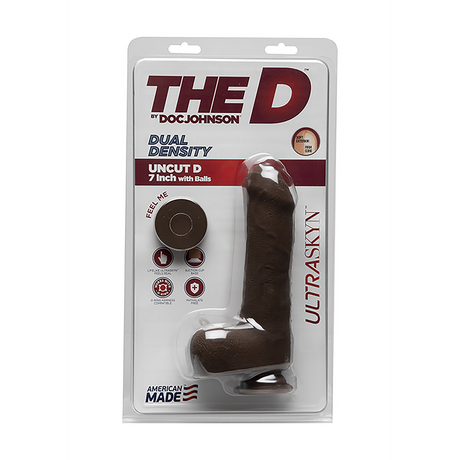 Dildo Uncut D realistisch mit Hoden Braun 14,2 x Ø 4,1 cm