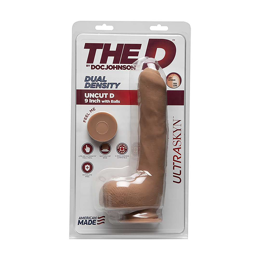 Dildo Uncut D realistisch mit Hoden Braun 17,8 x Ø 4,3 cm