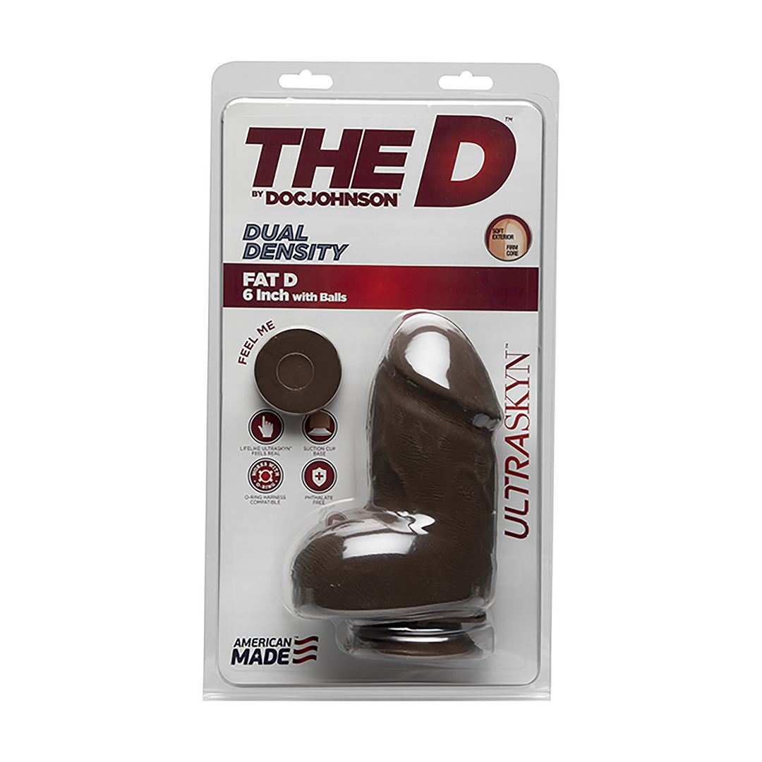 Dildo Fat D realistisch mit Hoden Braun 10,4 x Ø 6,6 cm