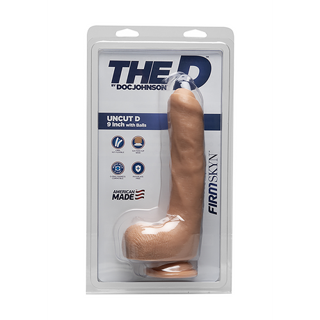 Dildo Uncut D realistisch fest mit Hoden Hautfarbe 17,8 x Ø 4,3 cm