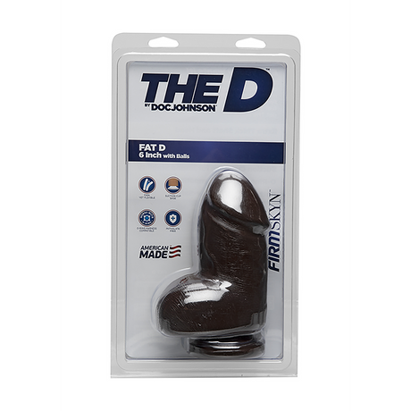 Dildo Fat D realistisch fest mit Hoden Braun 10,4 x Ø 6,6 cm