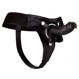 Strap-on realistisch aus Leder Schwarz 18 cm
