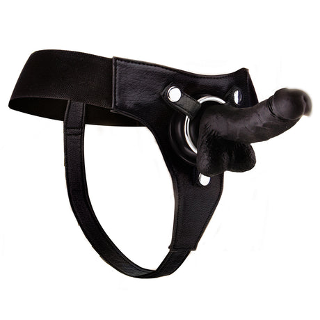 Strap-on realistisch aus Leder Schwarz 18 cm