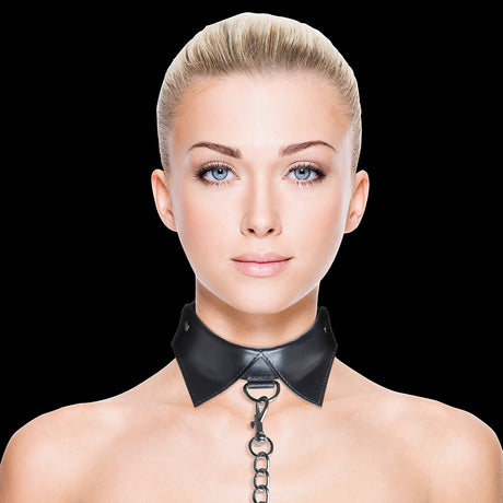 Halsband mit Leine Schwarz
