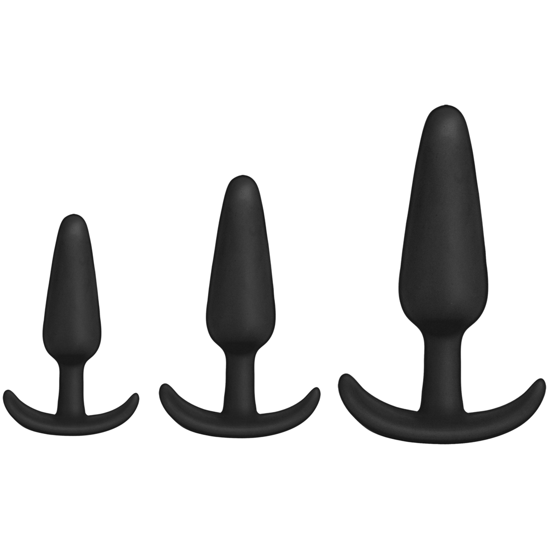 Set Tush Trainer Silikon 3-teilig Schwarz 9,1 x Ø 2,5 cm
