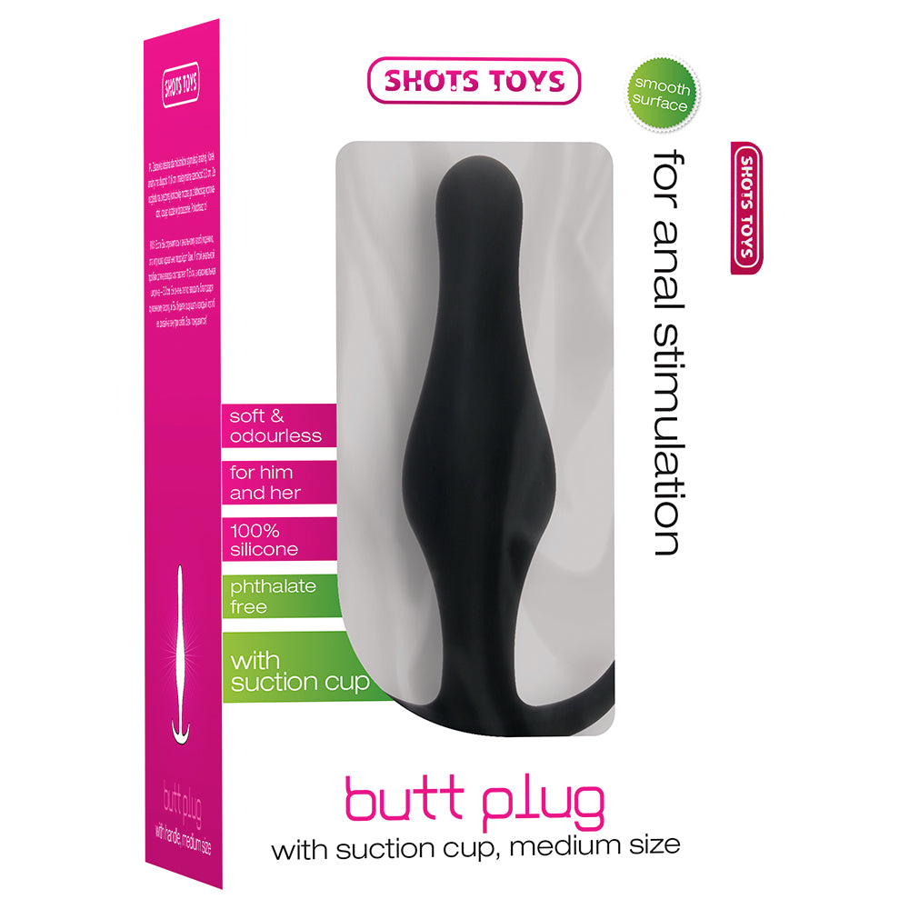 Analplug mit Griff mittel Schwarz