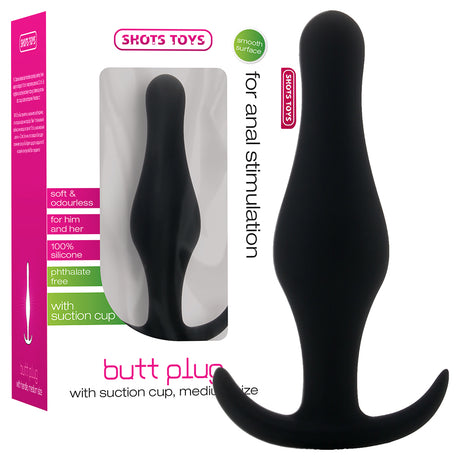 Analplug mit Griff mittel Schwarz