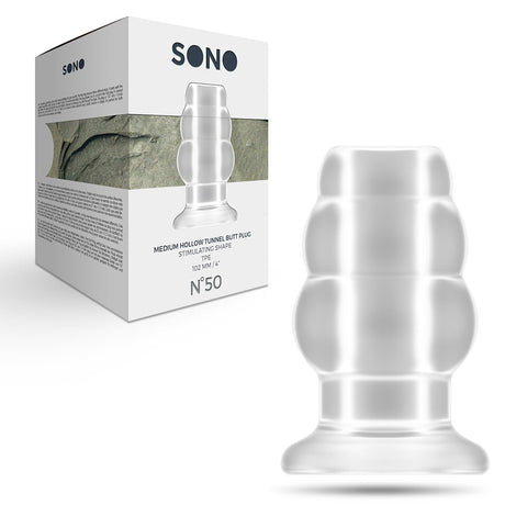 Analplug hohl mit Tunnel Transparent 8,6 x Ø 5,7 cm