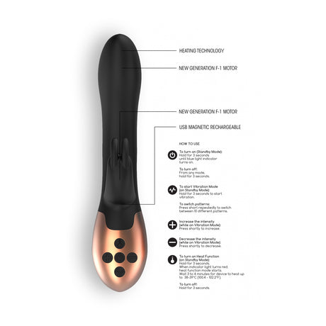 Vibrator Opulent mit Wärmefunktion und Akku Schwarz