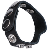 Penisring Leder mit 5 Druckknöpfen Schwarz 6,5 x Ø 6,5 cm