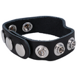 Penisring Leder mit 5 Druckknöpfen Schwarz 6,5 x Ø 6,5 cm