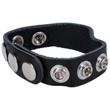 Penisring Leder mit 5 Druckknöpfen Schwarz 6,5 x Ø 6,5 cm