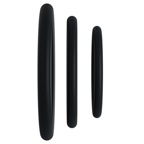 Penisring-Set Gummi 3er-Pack Schwarz 5,1 x Ø 5,1 cm