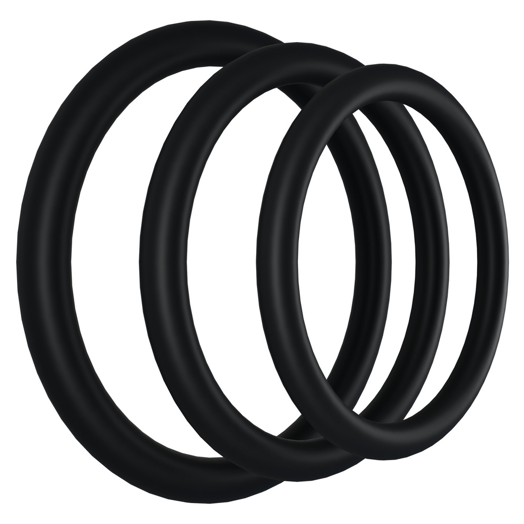 Penisring-Set Gummi 3er-Pack Schwarz 5,1 x Ø 5,1 cm