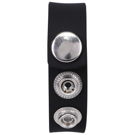 Penisring Silikon mit 3 Druckknöpfen Schwarz 6,8 x Ø 6,8 cm