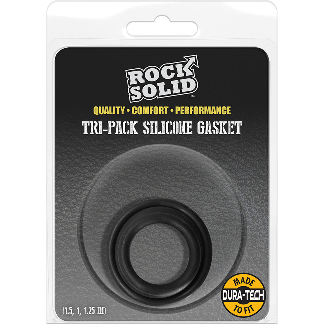 Penisring-Set Silikon 3er-Pack Schwarz 3,8 x Ø 3,8 cm