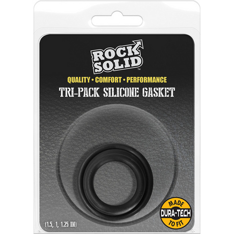 Penisring-Set Silikon 3er-Pack Schwarz 3,8 x Ø 3,8 cm