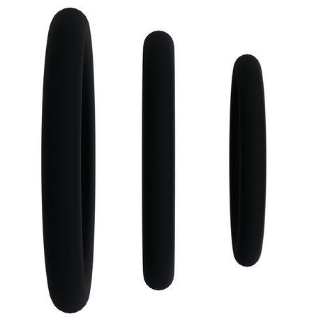 Penisring-Set Silikon 3er-Pack Schwarz 3,8 x Ø 3,8 cm