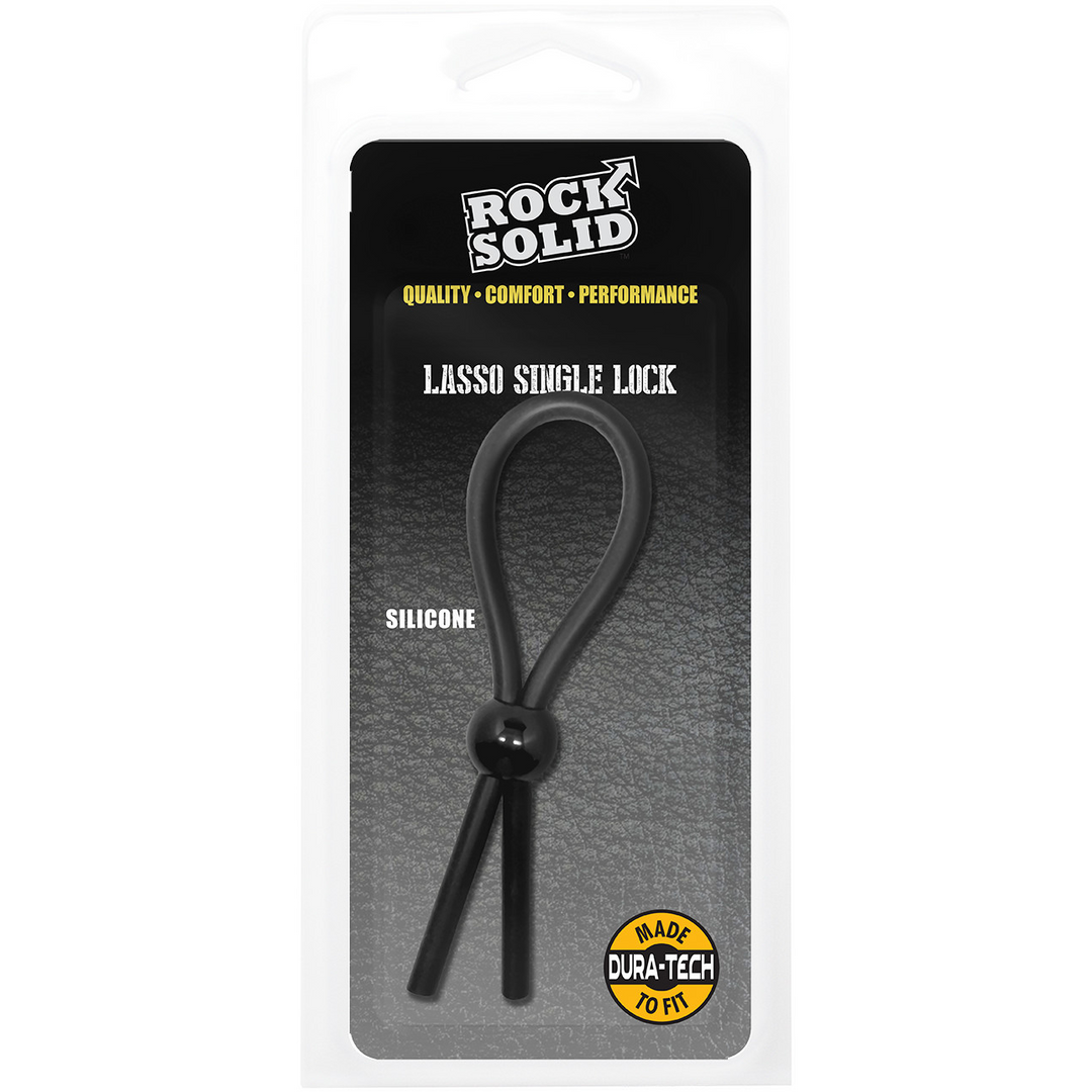 Penisschlaufe Lasso mit Einzelverschluss Schwarz 2,5 cm