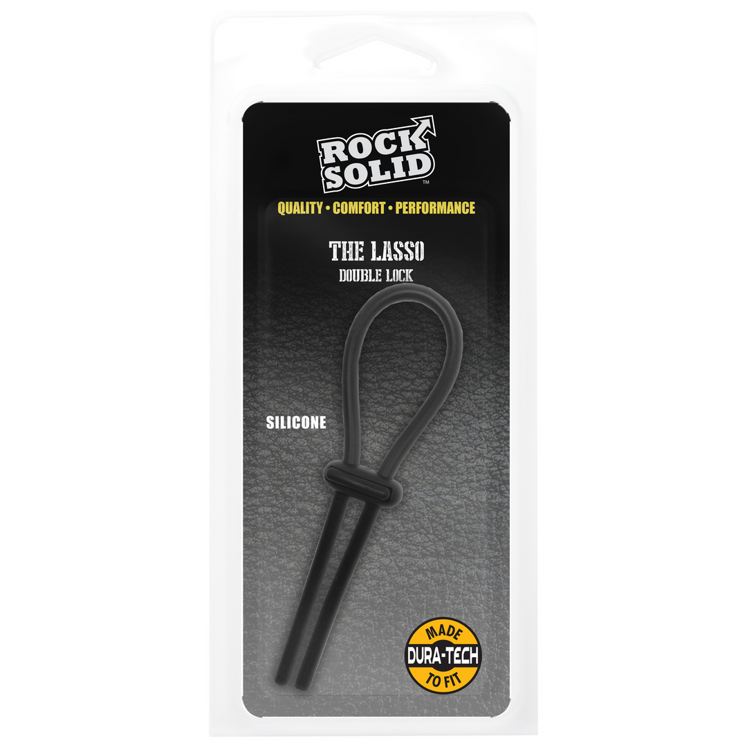 Penisschlaufe Lasso mit Doppelverschluss Schwarz 3,6 cm