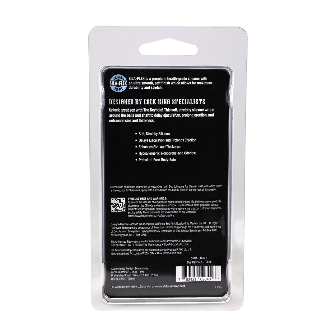 Penisring Keyhole Silikon Schwarz Ø 4,6 cm