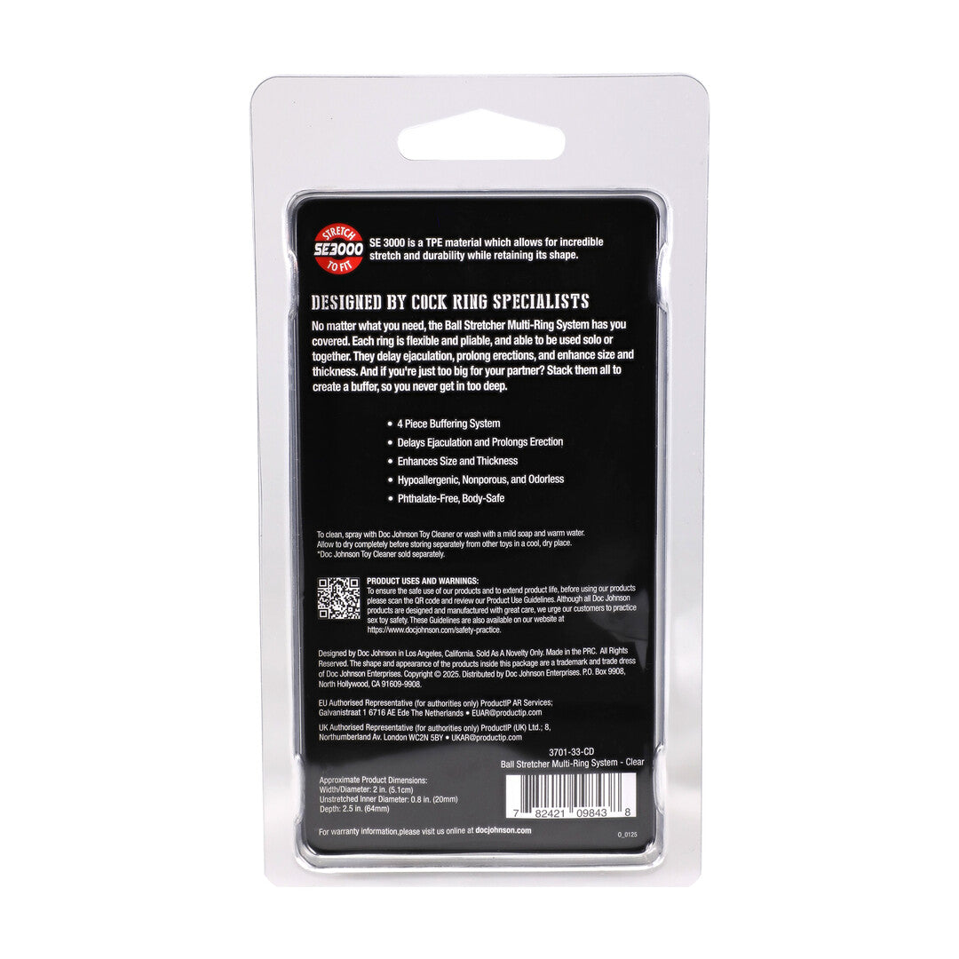 Hodenring Ball Stretcher Multi-Ring Durchsichtig Ø 4,8 cm