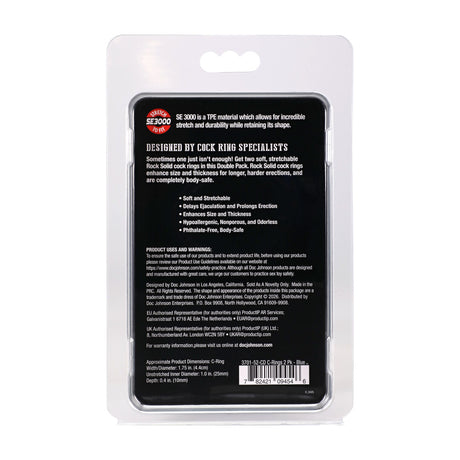 Penisring-Set 2er-Pack Blau Ø 4,3 cm