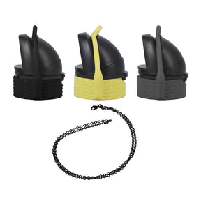 Flaschenaufsatz Doc Johnson Rock Solid EZ Top 3er-Set Schwarz/Gelb/Grau