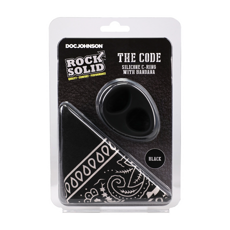 Penisring Code Silikon mit Bandana Schwarz 6,6 x Ø 4,6 cm