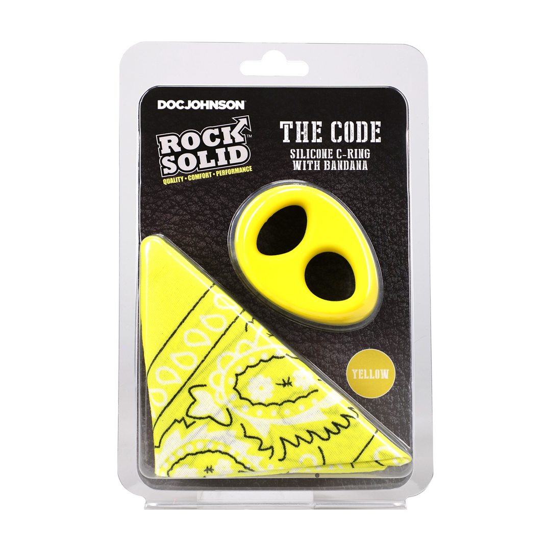 Penisring Code Silikon mit Bandana Gelb 6,6 x Ø 4,6 cm