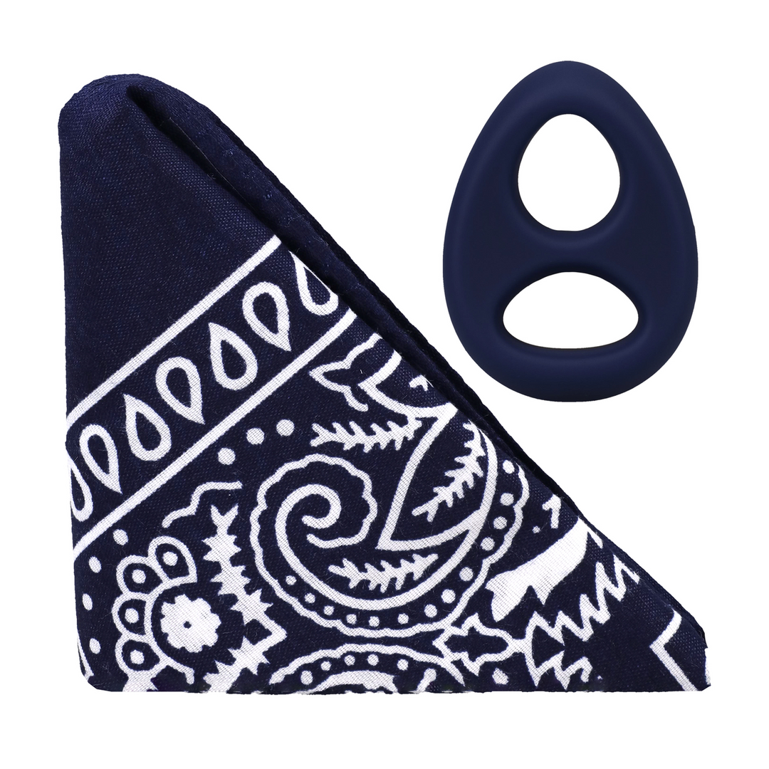 Penisring Code Silikon mit Bandana Marineblau 6,6 x Ø 4,6 cm