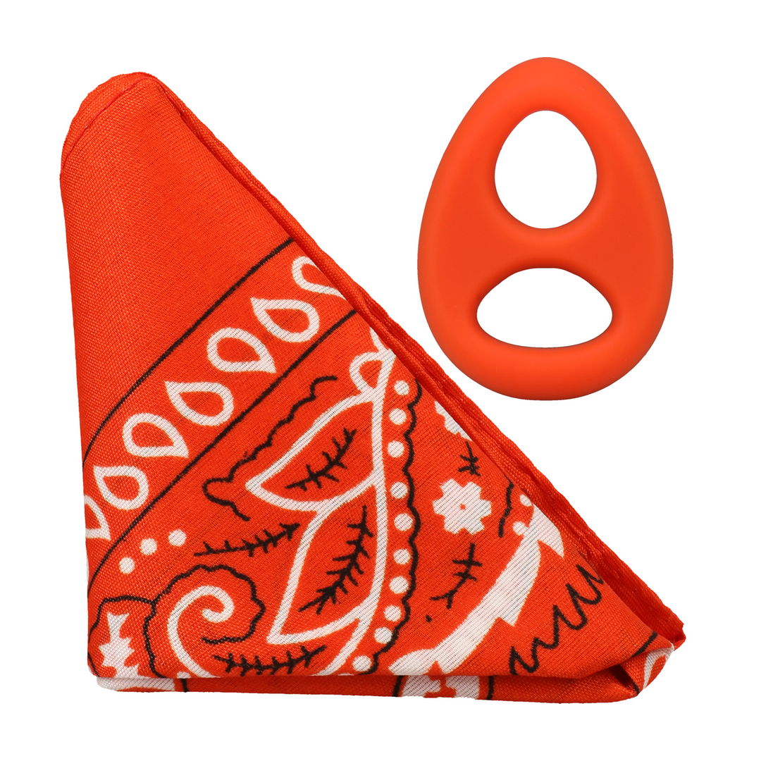 Penisring Code Silikon mit Bandana Orange 6,6 x Ø 4,6 cm