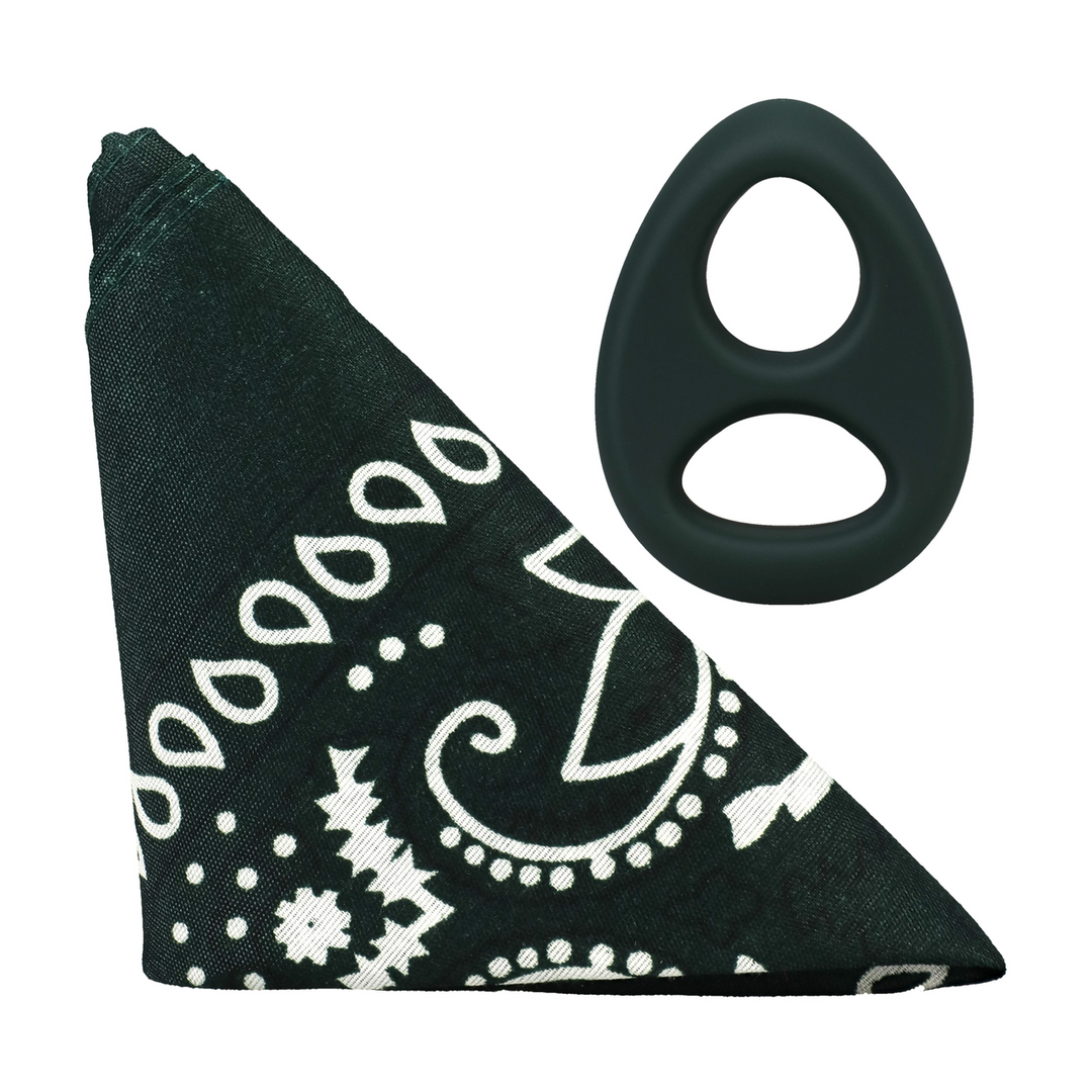 Penisring Code Silikon mit Bandana Grün 6,6 x Ø 4,6 cm