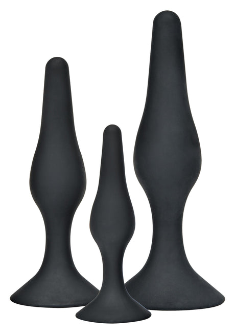 3er-Set schwarzer Curvy-Silikonstopfen