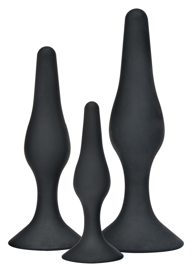 3er-Set schwarzer Curvy-Silikonstopfen