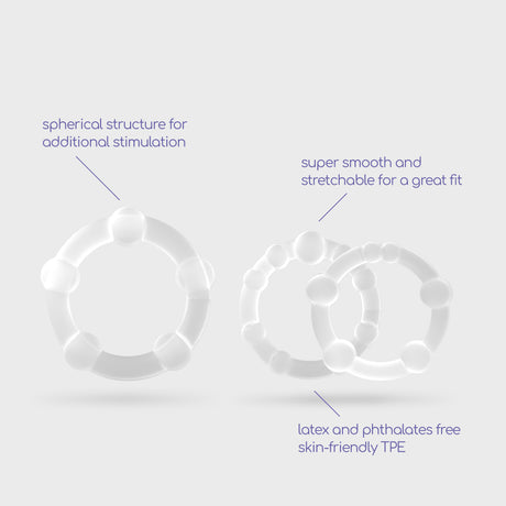 Penisring-Set Triple Bead Transparent