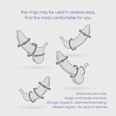 Penisring-Set Triple Bead Transparent