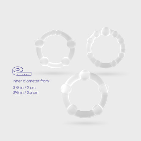 Penisring-Set Triple Bead Transparent