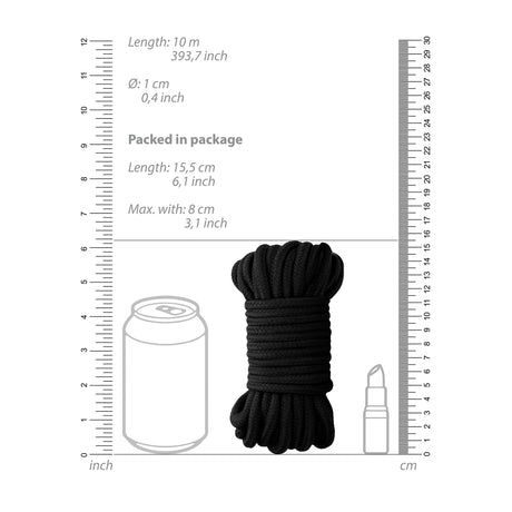 Bondageseil dick 10 Meter Schwarz