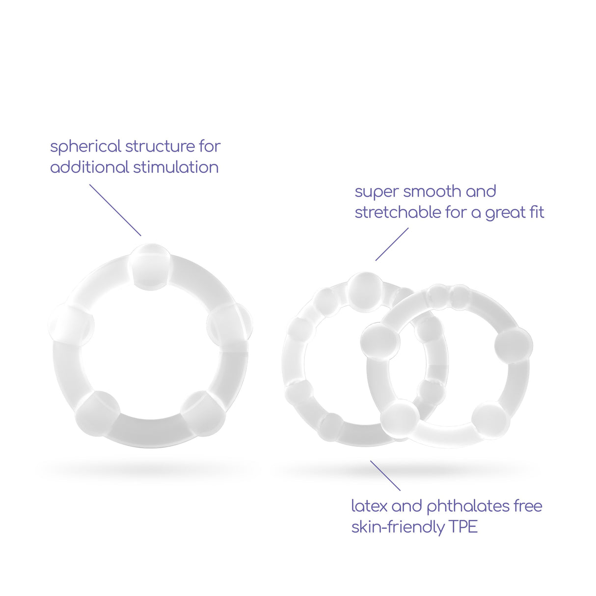 Penisring-Set Triple Bead Transparent
