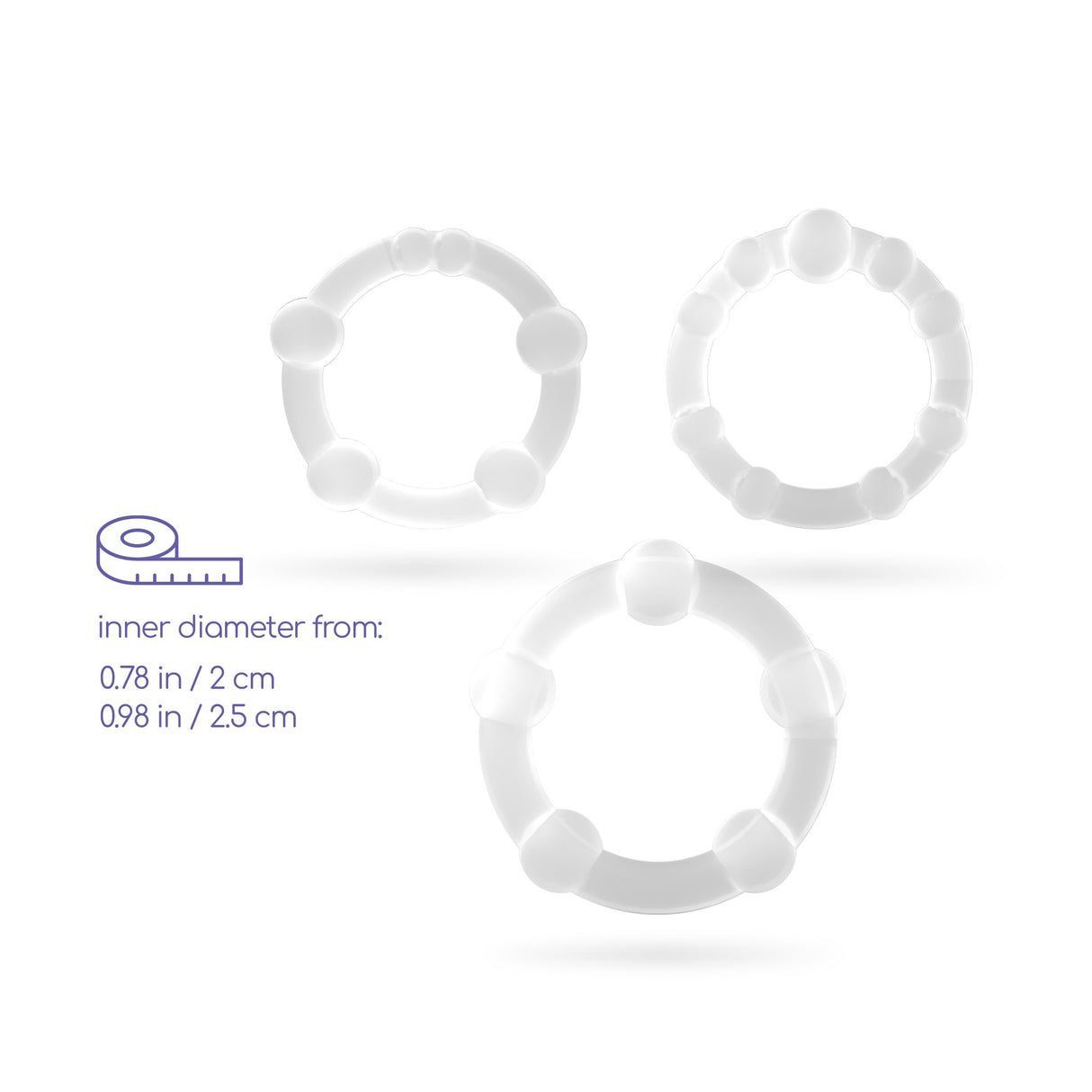 Penisring-Set Triple Bead Transparent