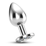 Analplug Bijou mit Schmuckstein und Samtbeutel Transparent 6 x Ø 2,7 cm