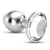 Analplug Bijou mit Schmuckstein und Samtbeutel Transparent 8 x Ø 4,1 cm