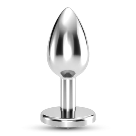 Analplug Bijou mit Schmuckstein und Samtbeutel Schwarz 6 x Ø 2,7 cm