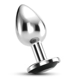 Analplug Bijou mit Schmuckstein und Samtbeutel Schwarz 8 x Ø 4,1 cm
