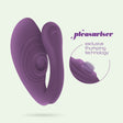 Paarvibrator Pleasuriser mit Fernbedienung und Gleitgel 50 ml Lila 10 x Ø 2,2 cm