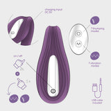 Vibrator Pleasuriser mit Akku, Fernbedienung und Gleitgel 50 ml Lila
