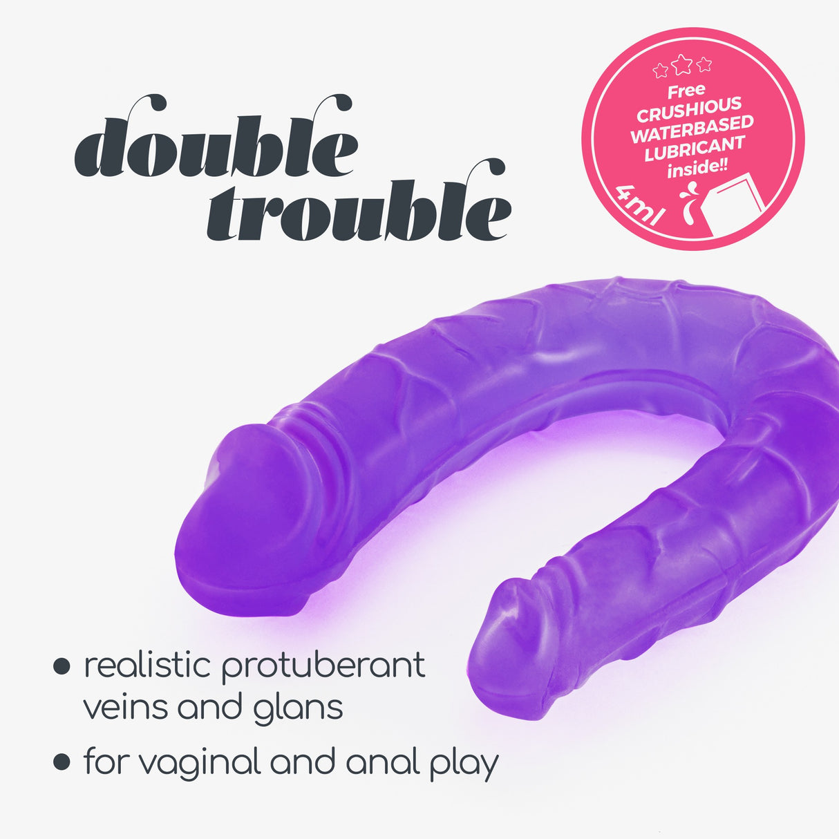 Dildo Double Trouble mit Doppelkopf Lila